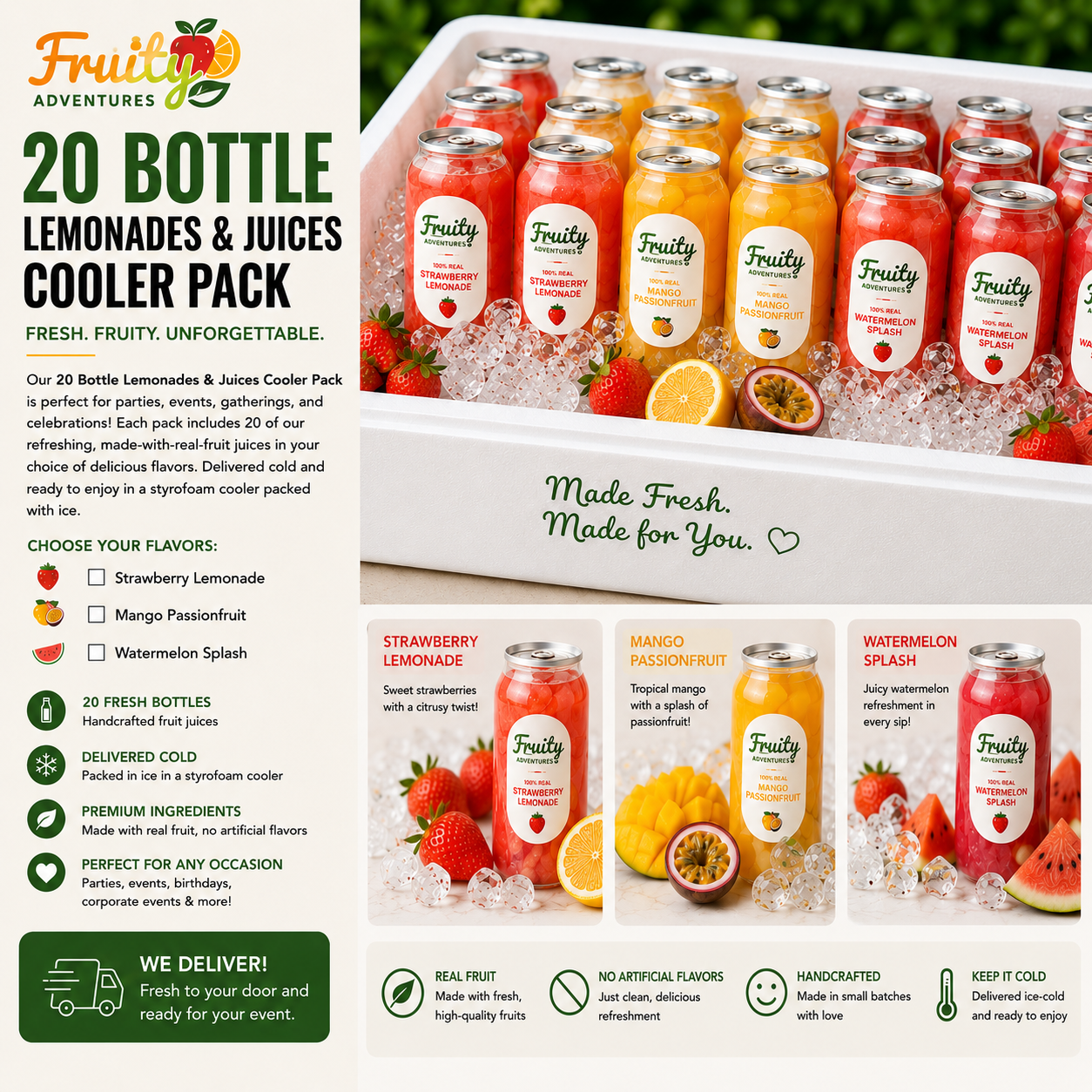 20 Can Lemonades & Juices Cooler Pack