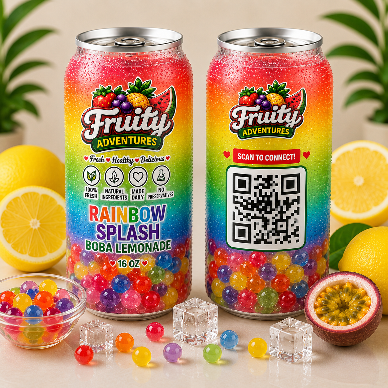 🌈 Rainbow Splash Boba Lemonade